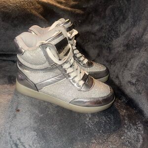 Silver Women's High-Top Sneakers